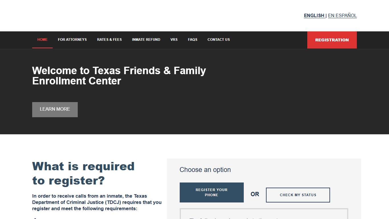 Texas offender telephone friends and family - Registration
